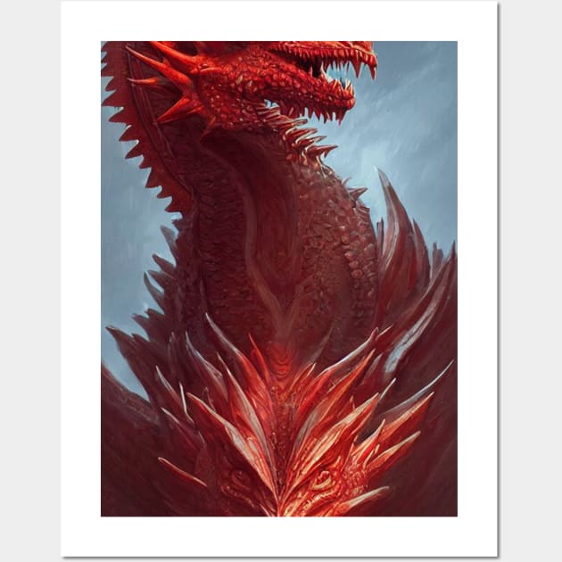 Shenron Red Dragon Wall Art by Ancientdistant